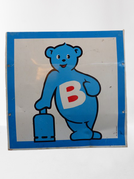 Butagaz bear enamelled plate
