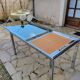 Vintage chrome and glass dining table, Roche Bobois