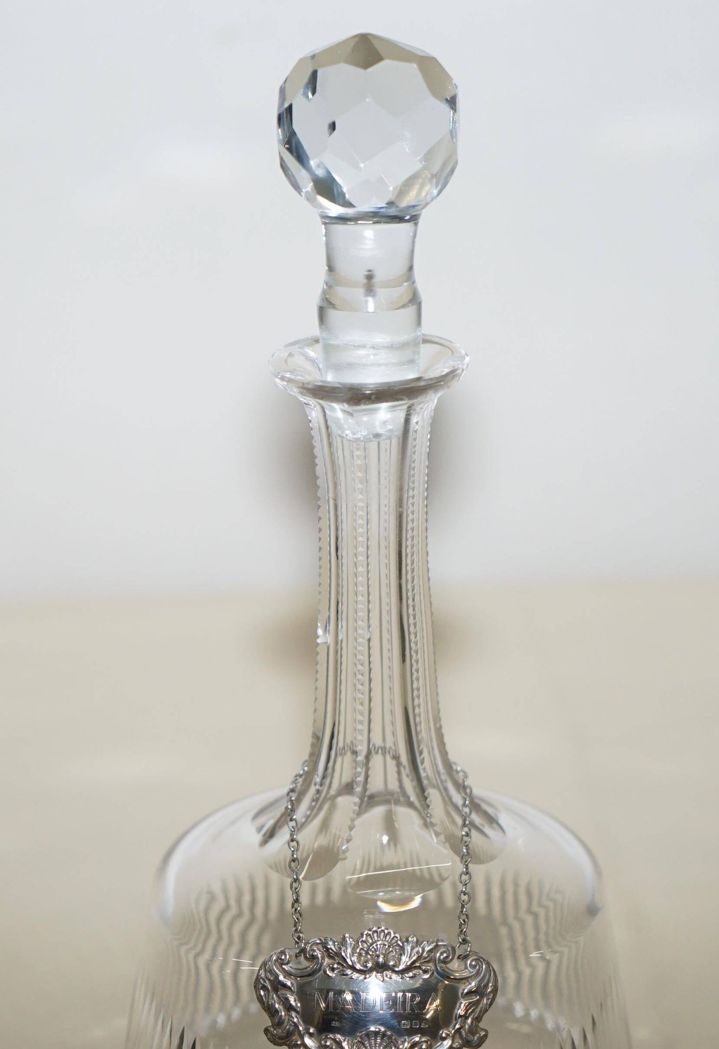 Antique Cut Crystal Carafe Sterling Madeira 1973
