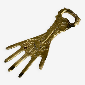Brass bottle opener, hand shape