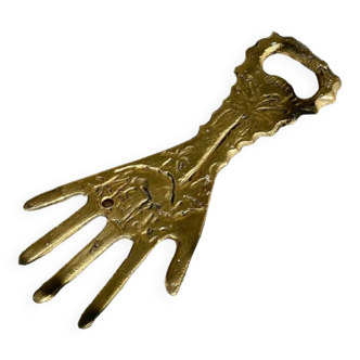 Brass bottle opener, hand shape