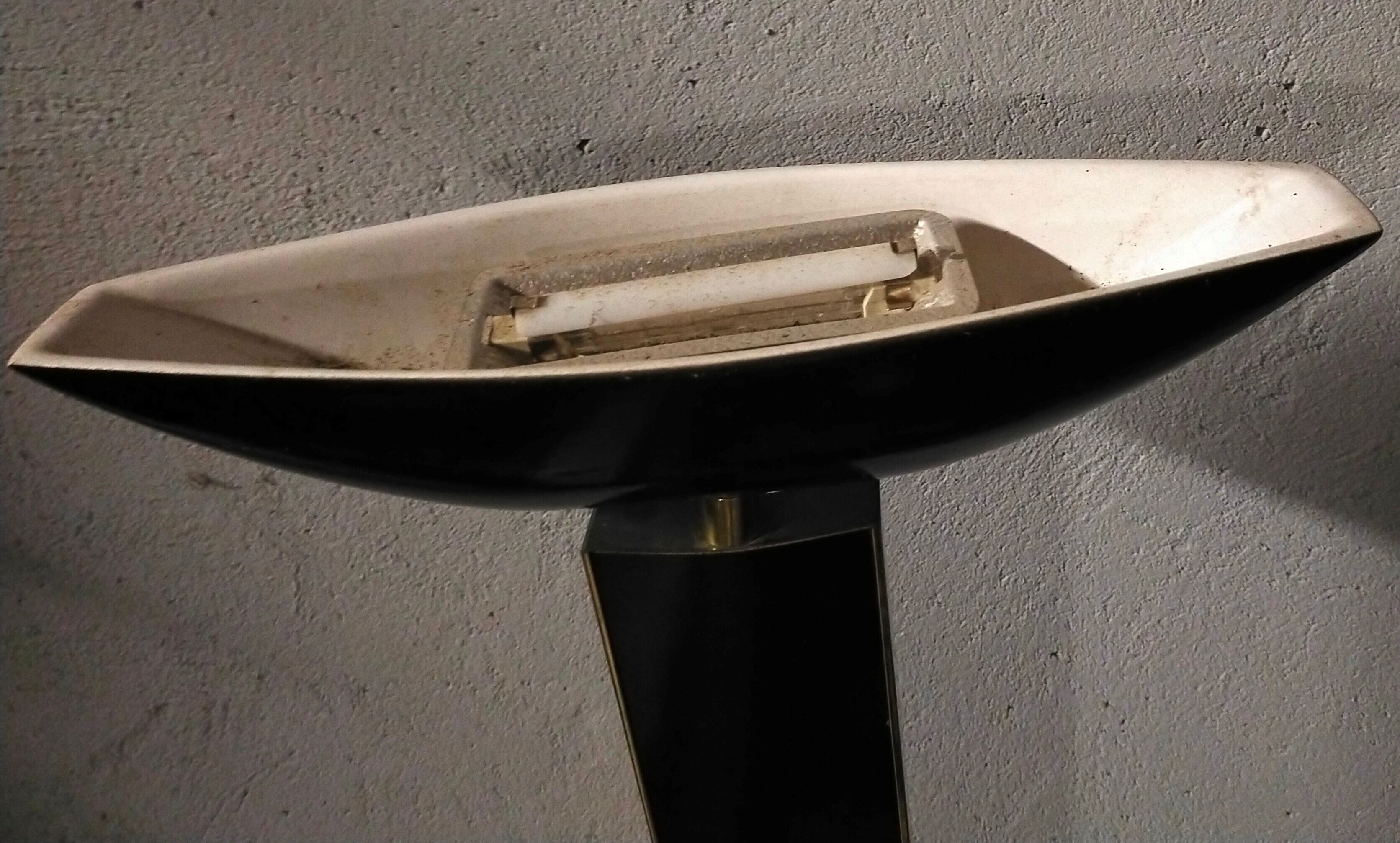 Vintage floor lamp design 1980 in lacquered metal ceramic and brass