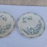 2 assiettes à dessert en faïence Moulin des loups modèle Aurora diam 19 cm