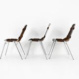 Set of 3 Les Arcs chairs by Charlotte Perriand, 1960s