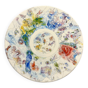 Plat 36 cm-Bernardaud Marc Chagall-La coupole de l'Opéra de Garnier