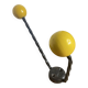 Patére en fer forgé torsadé et boules en bois