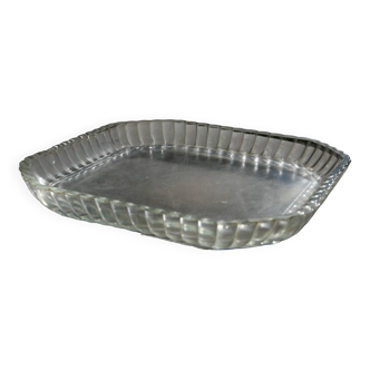 Vintage Ribbed Edge Glass Tray