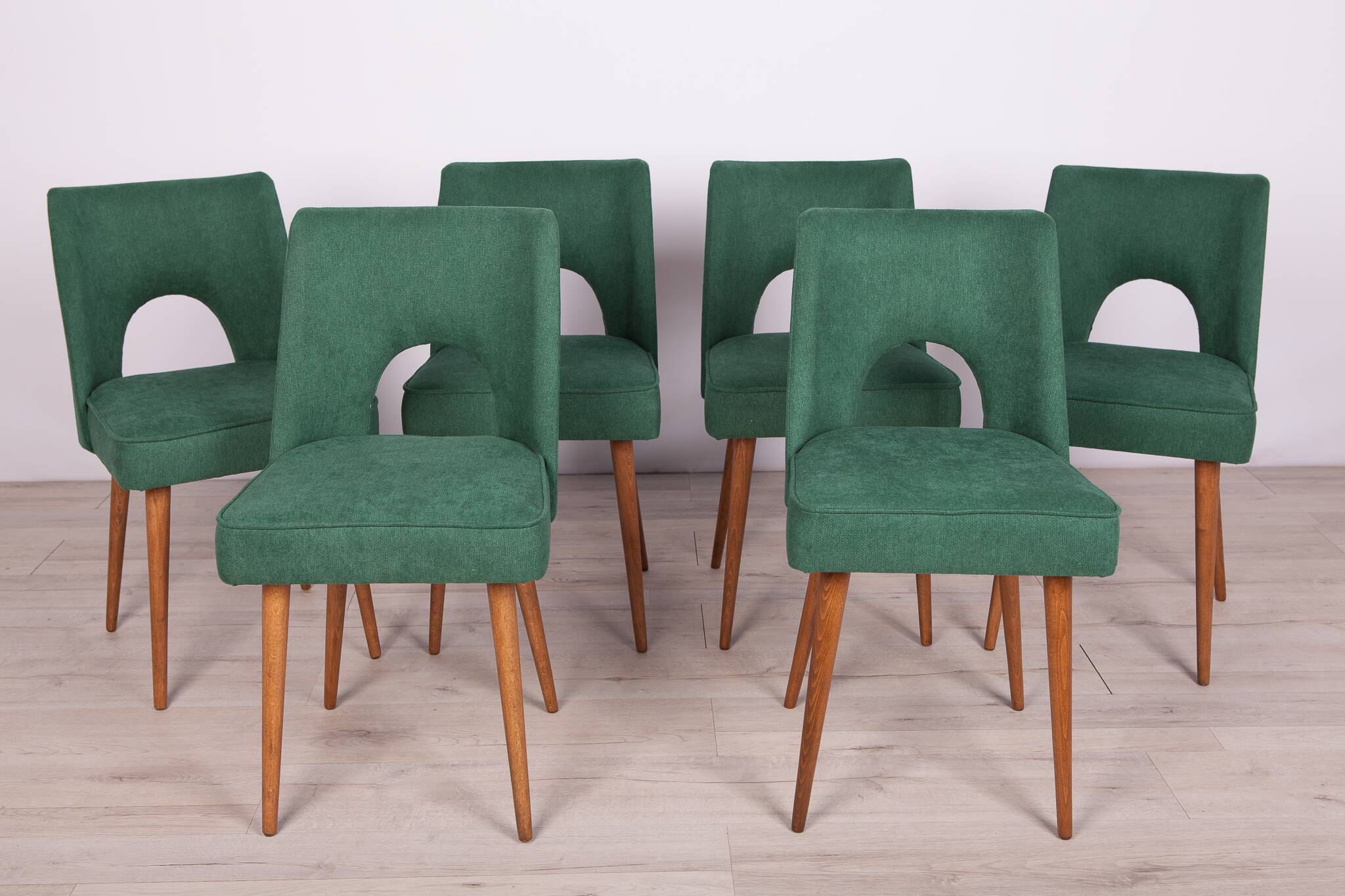 Polish Shell Chairs from Bydgoszcz Furniture Factory, 1960s, Set of 6