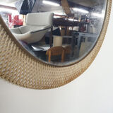 Mid-century round metal mirror, France 1960's