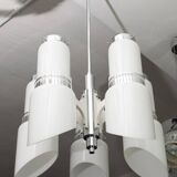 Vistosi Midcentury Italian Murano Glass and Steel "Incamiciato" Chandelier