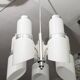 Vistosi Midcentury Italian Murano Glass and Steel "Incamiciato" Chandelier