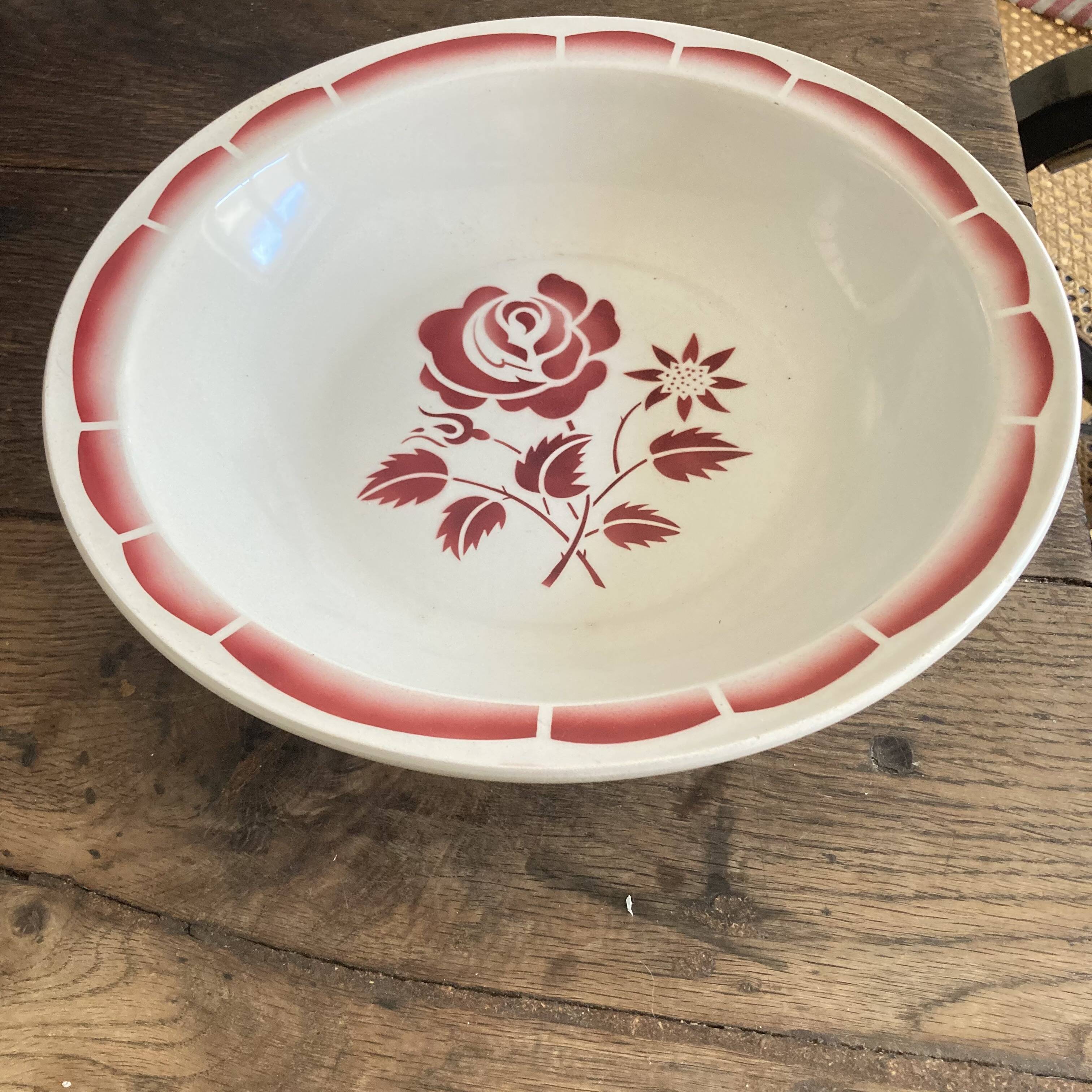 Antique flowered hollow dish