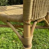 Vintage rattan and wicker armchair