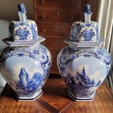 Two Delft earthenware vases
