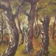 Important painting "Stroll in the Underwood", oil on canvas, signed L. Gourdon – 1896