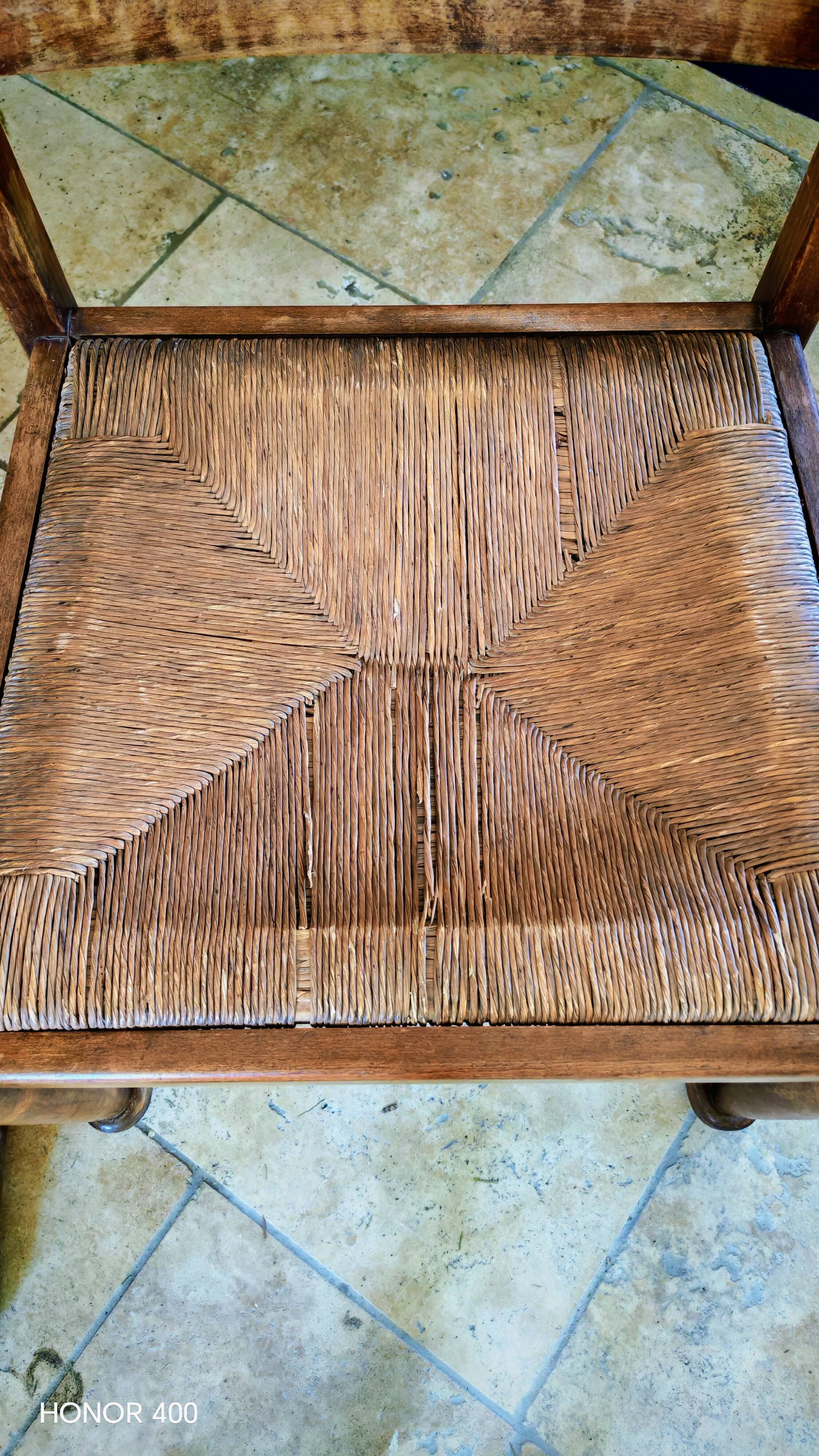 Set of 6 Brutalist dining chairs in Mid-century oak.