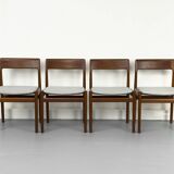 Chaises de Salle à Manger en Teck par Johannes Nørgaard, Danemark, Set de 4, 1960s