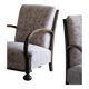 Pair of Danish Art Deco deck chairs, oak and vibrant floral fabric, 1940s