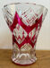 Authentic Val Saint Lambert Ruby Red Cut-to-Clear Crystal Vase