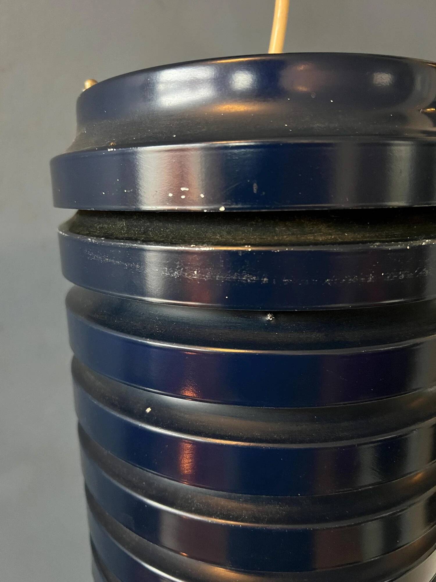 Vintage blue Danish mid-century pendant lamp