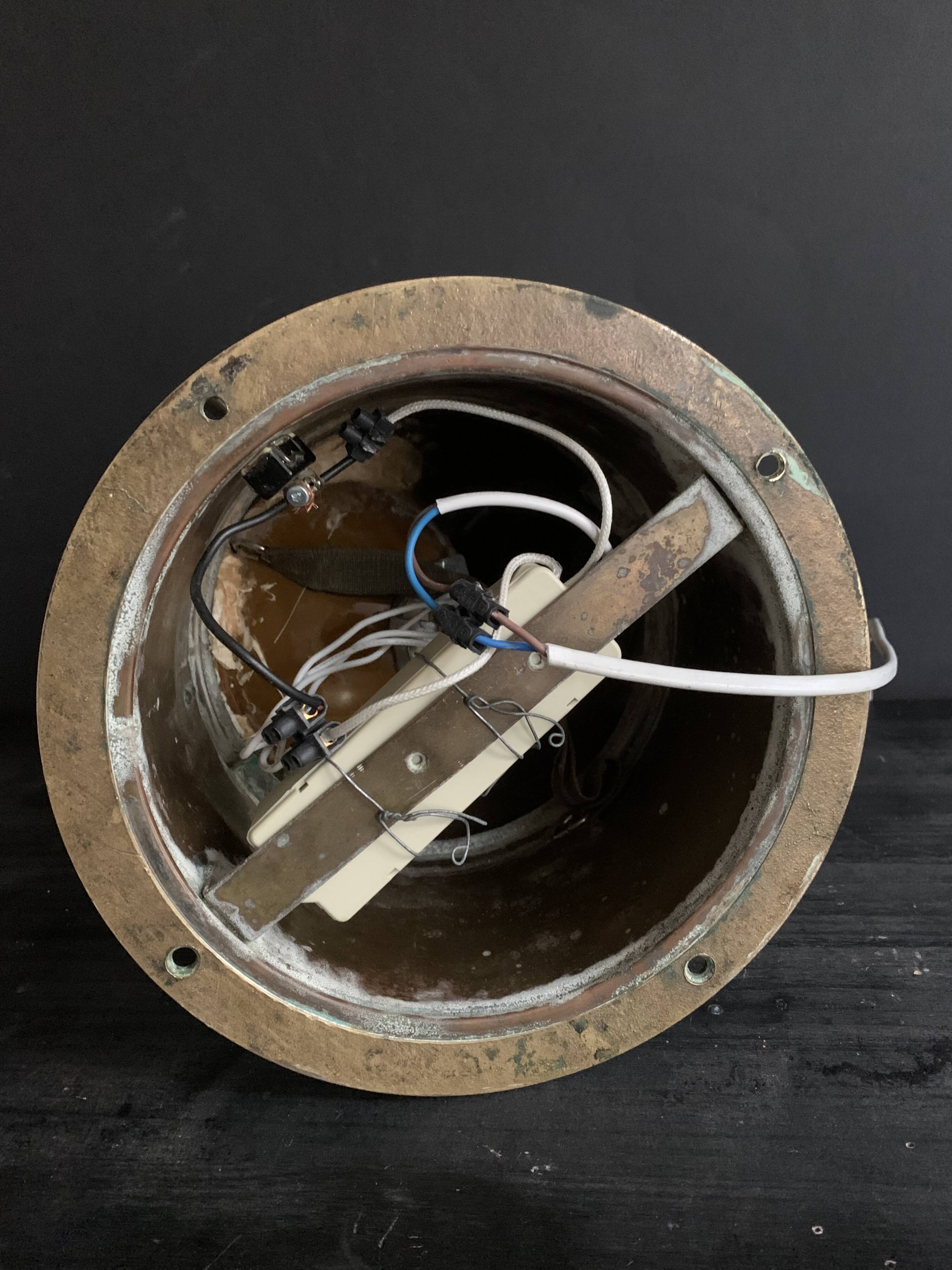 Antique lighting lantern, gilt brass marine compass binnacle "Askania", 1910, Germany