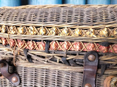 Braided wicker shopping basket