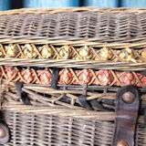 Braided wicker shopping basket