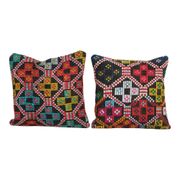 Set of 2 vintage kilim cushion covers 41x41 cm