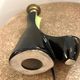 Vintage ceramic lamp in black and green - 1950s / 1960s - Handmade lampshade