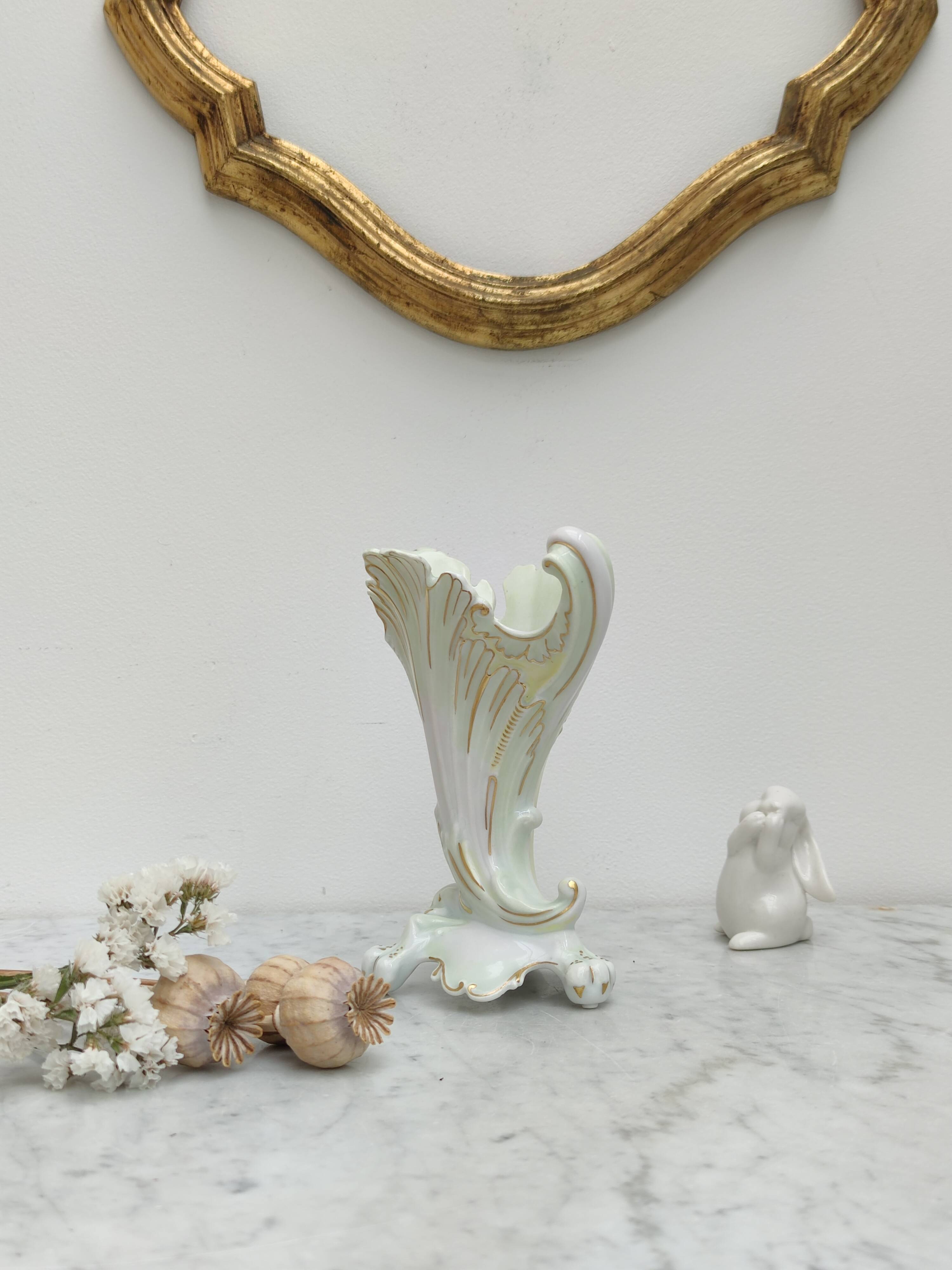 Limoges porcelain cone vase
