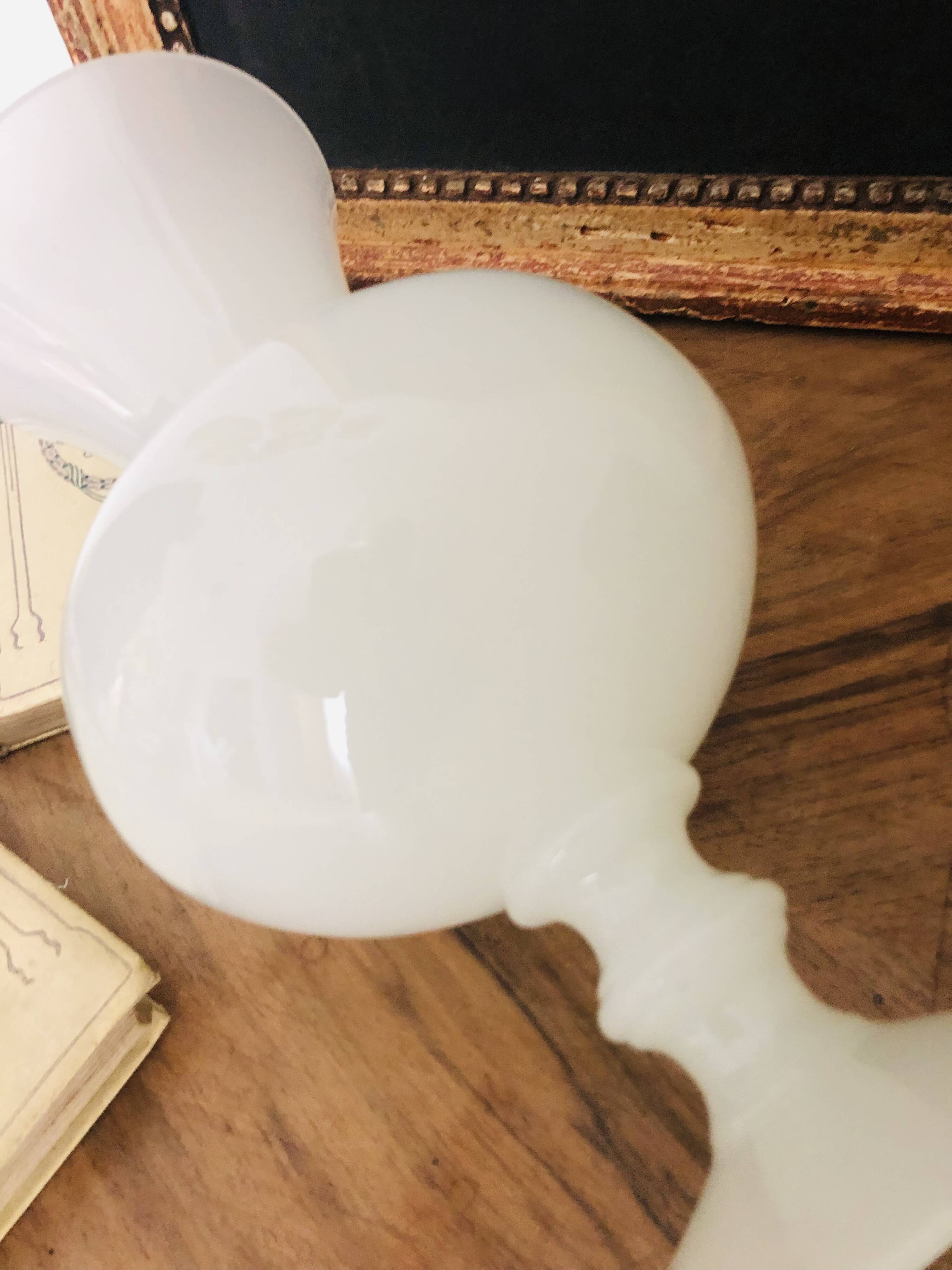 white opaline vase
