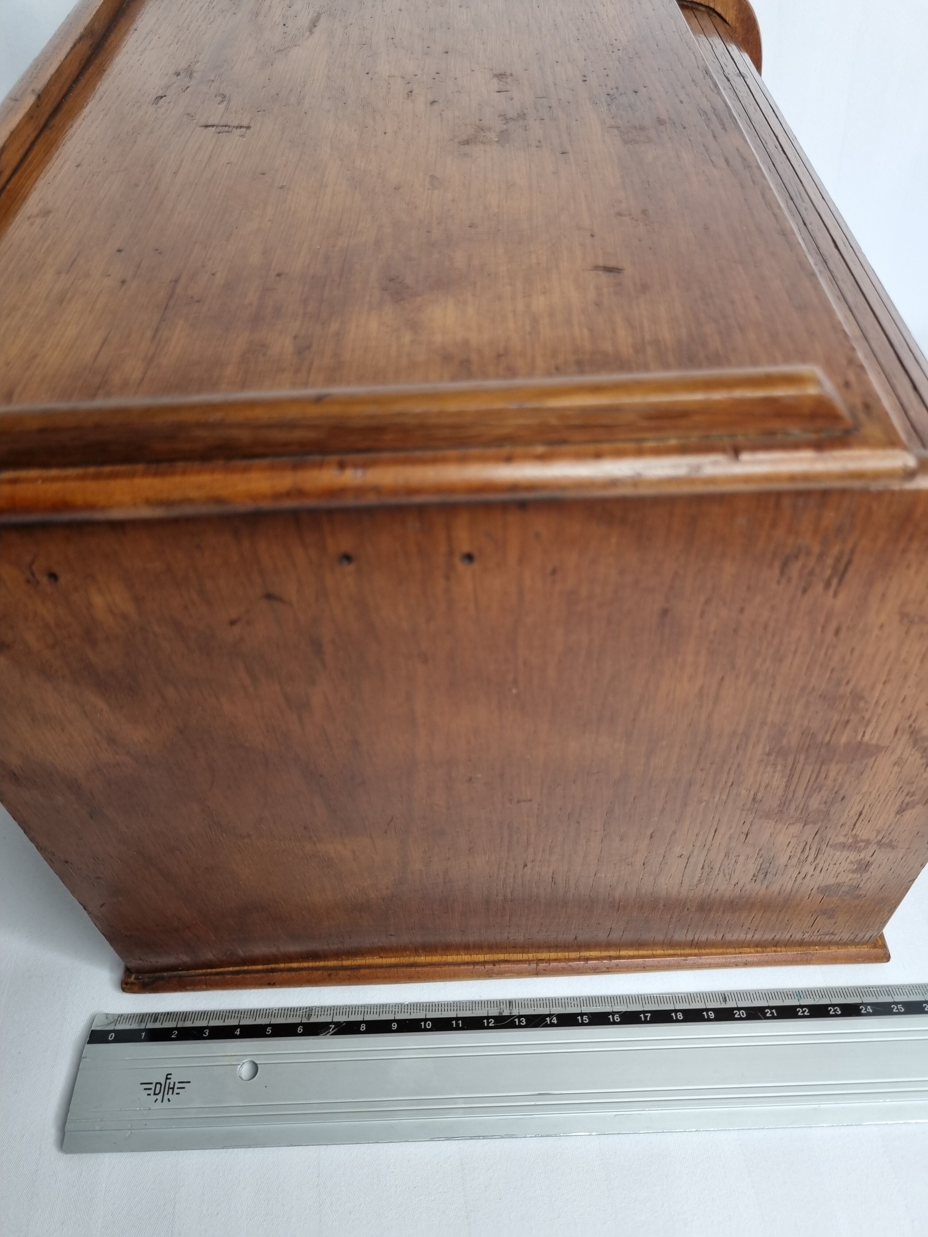 Letter door with roller shutter style art deco light oak