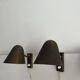 Pair of vintage adjustable wall lights, solid brass, France 1940