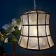 Vintage mother-of-pearl and brass lampshade pendant light