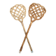 Duo of vintage rattan carpet beaters from the 70s