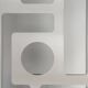Pair of perforated brushed stainless steel screens, contemporary French work.