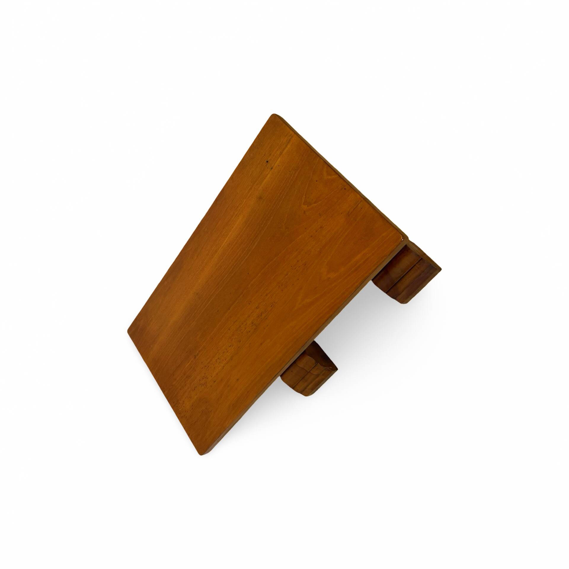 A small, rustic walnut wooden table, crafted from solid walnut wood, 1