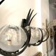 Brutalist pair of glass wall lights Mazzega, Italy 1960
