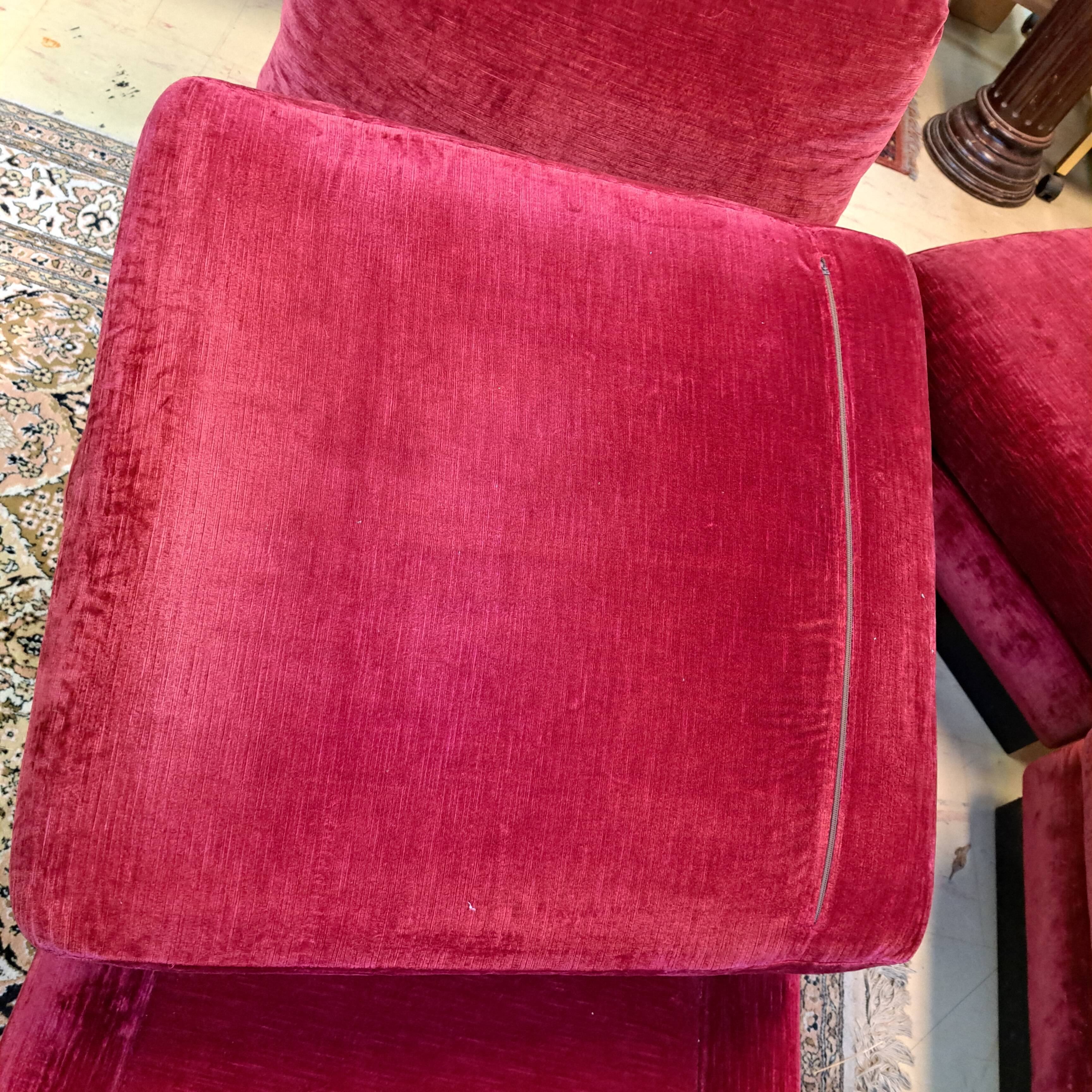 Vintage armchairs and pouf