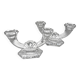 Set of 2 double-light crystal candlesticks • Val Saint-Lambert crystal factory • 1953 • Belgium