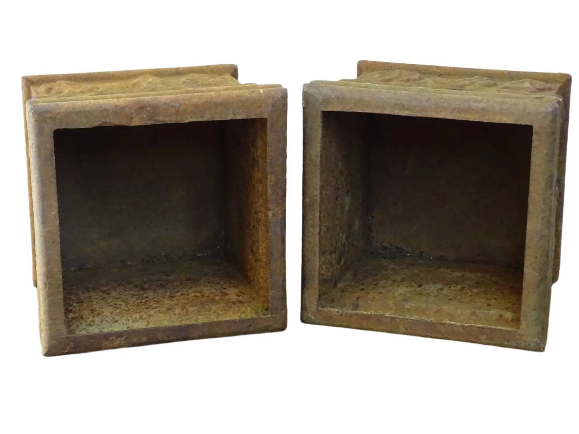 Paire de jardinières anciennes françaises en fonte