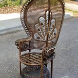 Emmanuelle peacock armchair in rattan and wicker