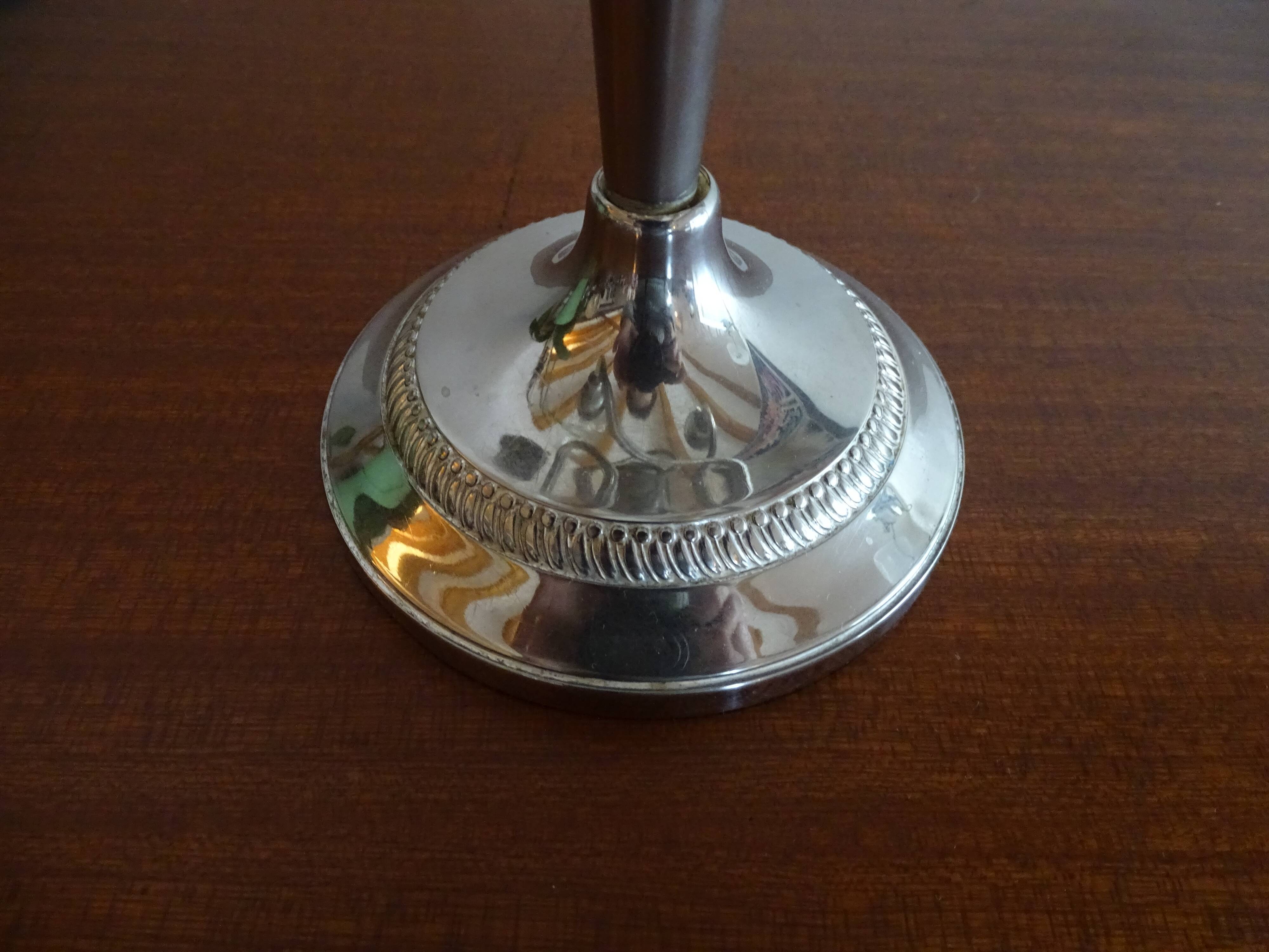 Chandelier 5 burners vintage silver metal