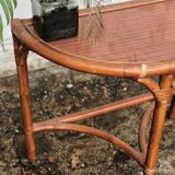 Rounded rattan console