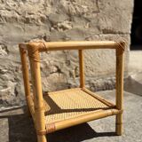 Bamboo and smoked glass side table, 1970s