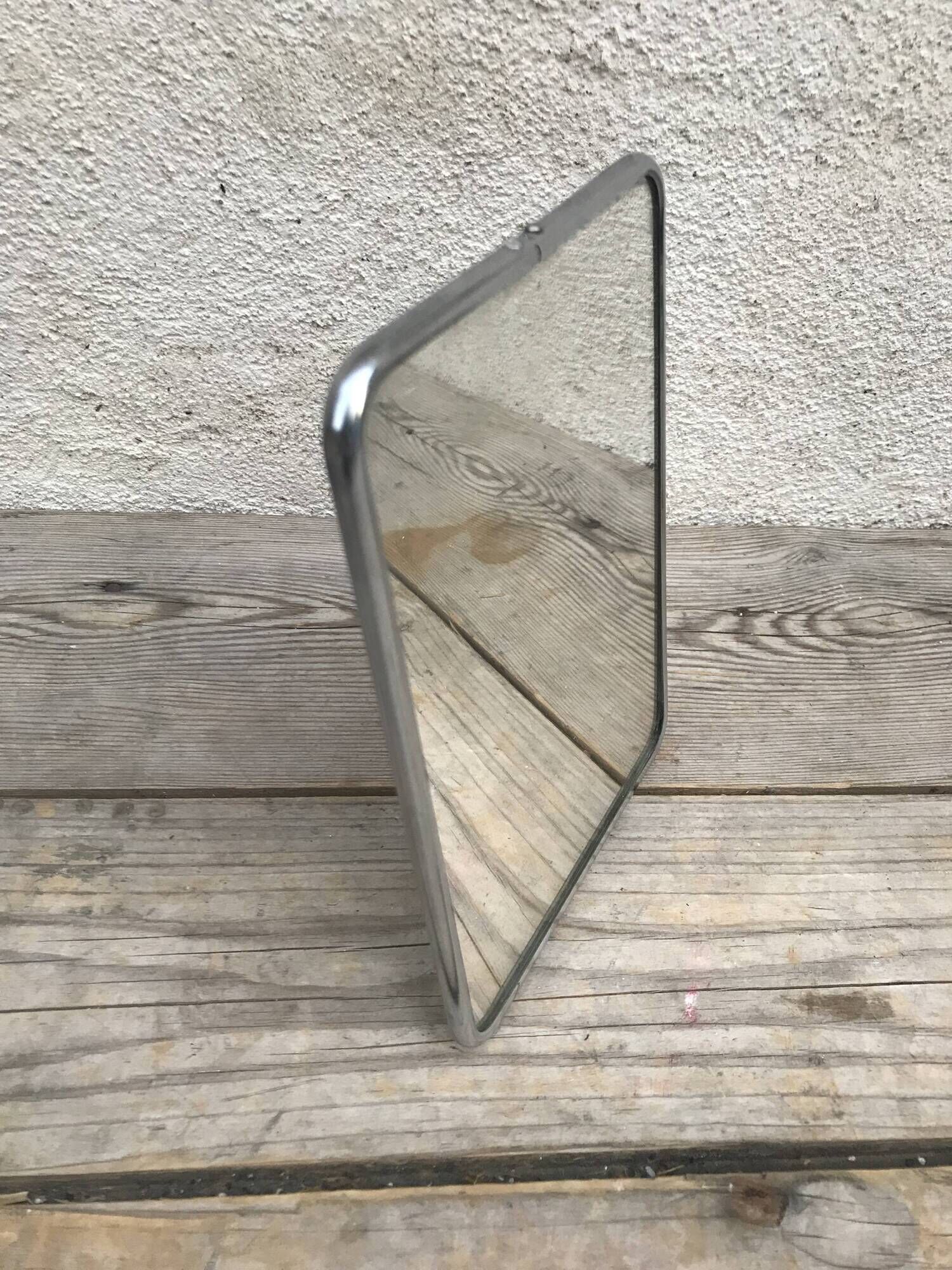 Old ice mirror barber contour aluminium  21x15cm