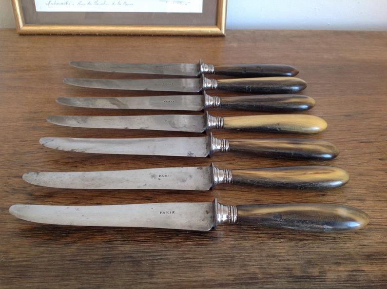 7 old knives "Paris"