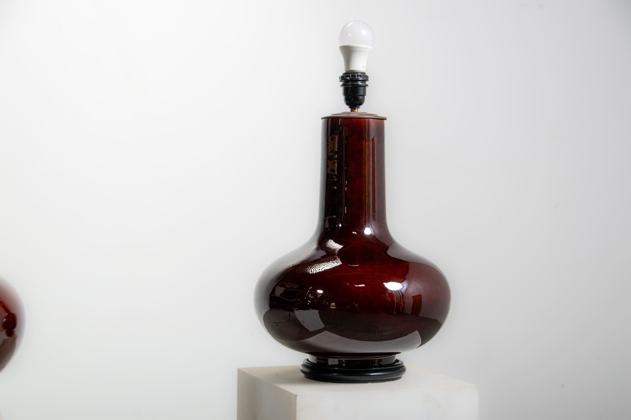 Pair of oversized ceramic lamps. Circa 1970