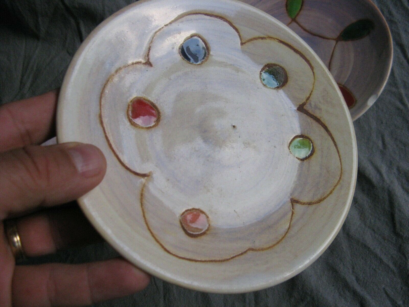 Lot of 3 faetic cups by Vallauris Marie Christine Treinen