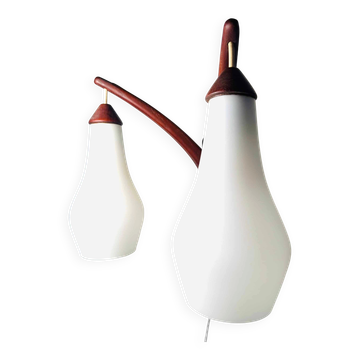 Double-Arm Wall Lamp By Uno & Östen Kristiansson For Luxus, Sweden, 1960S